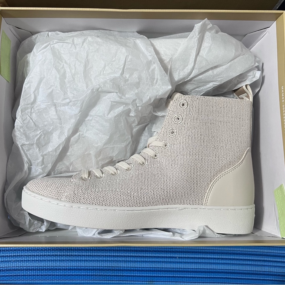 Michael Kors EDIE KNIT High Top Sneakers - Women’s Size 7.5, Stylish & Comfortab